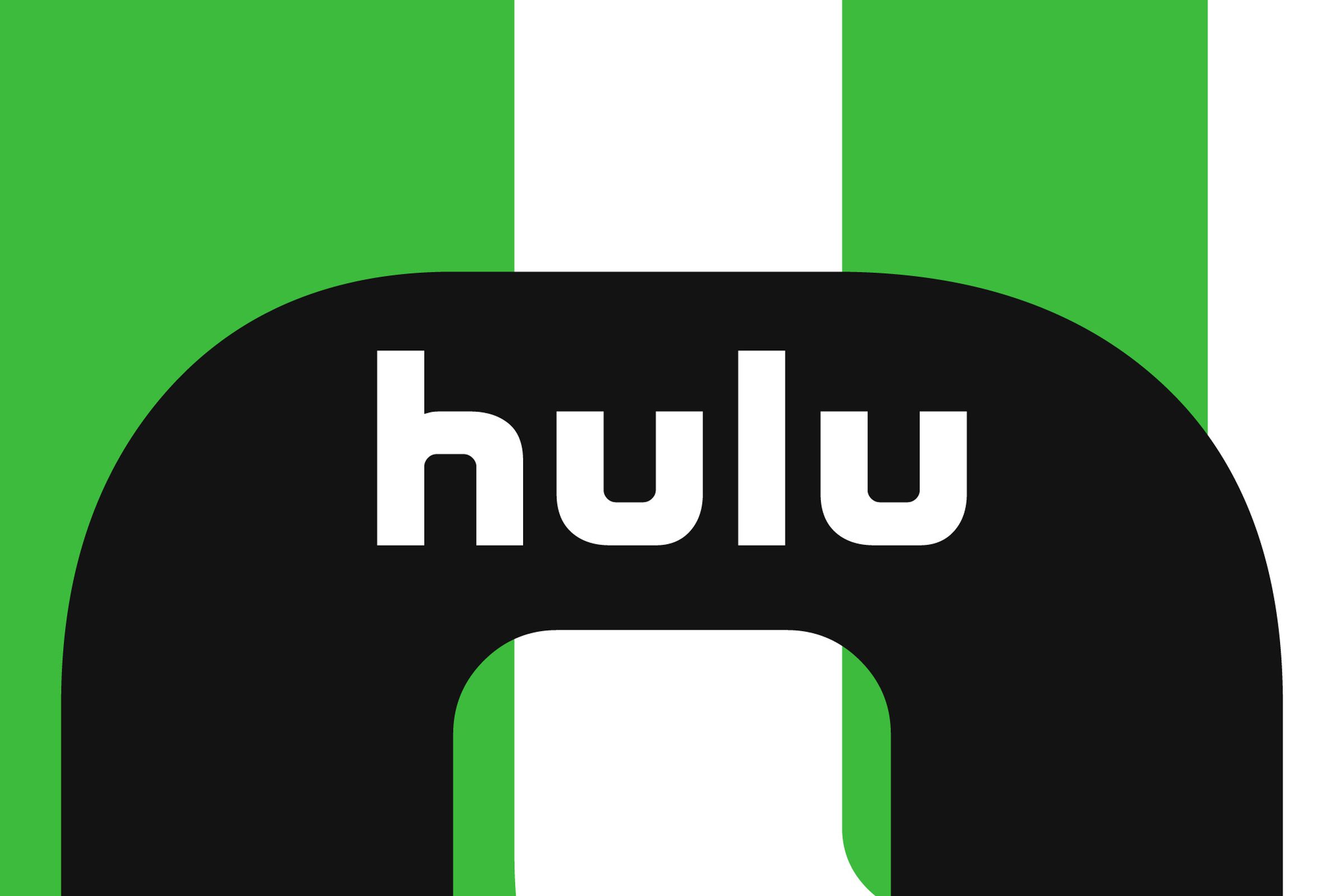 An illustration of the Hulu logo on a green and white background.